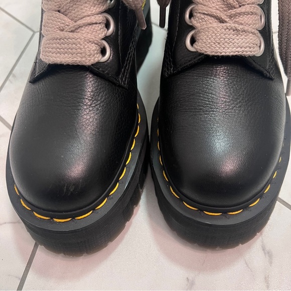 Dr. Martens Jumbo Lace 1460 Quad Rick Owens Black Platform Leather Boots Size 8 - Picture 2 of 11